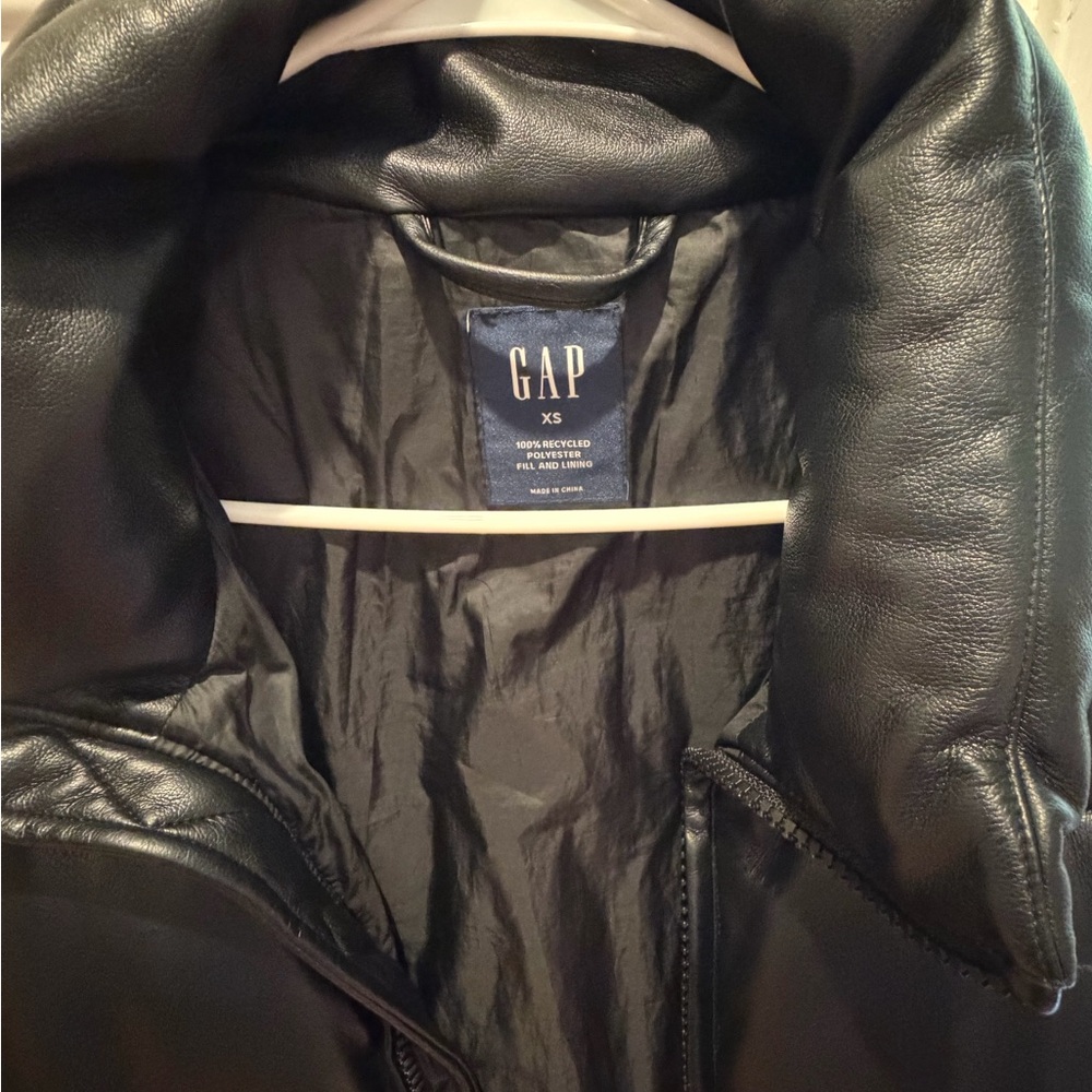 Gap Black Leather Jacket - image 2